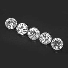 Gemas de circón blanco natural de  ct, corte redondo, VVS-VS