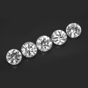 Gemas de circón blanco natural de  ct, corte redondo, VVS-VS
