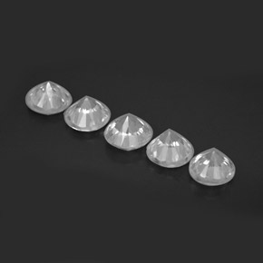 Gemas de circón blanco natural de  ct, corte redondo, VVS-VS