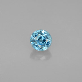 Circón Azul natural de 0.71 ct, Corte Redondo, VVS-VS