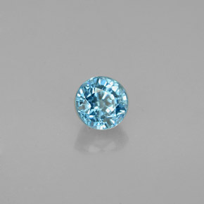 Circón Azul natural de 0.71 ct, Corte Redondo, VVS-VS