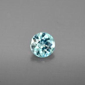 Circón azul natural de 0,97 ct, corte redondo, VVS-VS