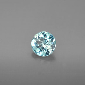 Circón azul natural de 0,97 ct, corte redondo, VVS-VS