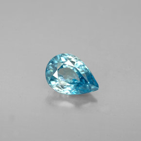 Circón azul natural de 1,59 ct, en forma de pera, VVS-VS