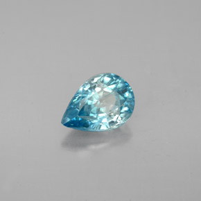 Circón azul natural de 1,59 ct, en forma de pera, VVS-VS