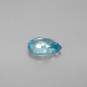 Circón azul natural de 1,51 ct, en forma de pera, VS