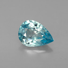 Circón azul natural de 1,43 ct, en forma de pera, VVS-VS