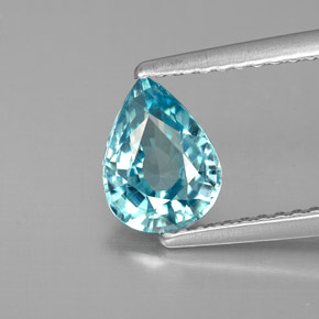 Circón azul natural de 1,41 ct, en forma de pera, VVS-VS