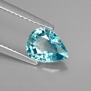 Circón azul natural de 1,41 ct, en forma de pera, VVS-VS