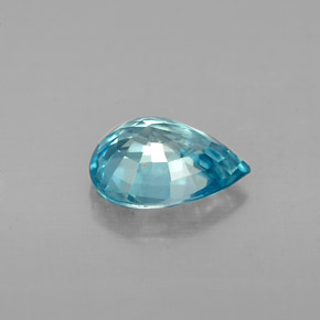 Circón azul natural de 1,41 ct, en forma de pera, VVS-VS