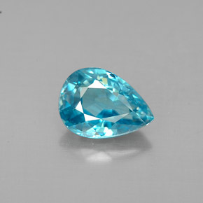 Circón Azul natural de 1.28 ct, En forma de pera, VVS