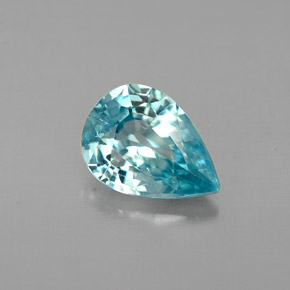 Circón azul natural de 1,46 ct, en forma de pera, VVS