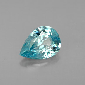 Circón azul natural de 1,46 ct, en forma de pera, VVS