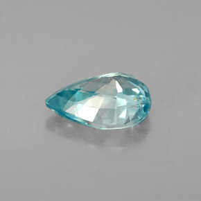 Circón azul natural de 1,46 ct, en forma de pera, VVS