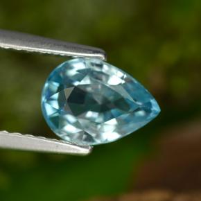 Circón azul natural de 1,63 ct, en forma de pera, VVS-VS
