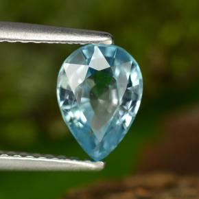 Circón azul natural de 1,63 ct, en forma de pera, VVS-VS
