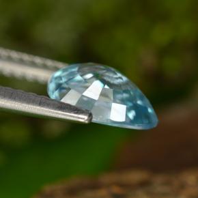 Circón azul natural de 1,63 ct, en forma de pera, VVS-VS