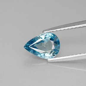 Circón azul natural de 1,45 ct, en forma de pera, VS