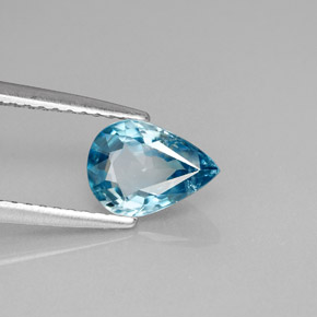 Circón azul natural de 1,45 ct, en forma de pera, VS