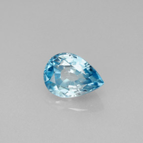Circón azul natural de 1,96 ct, en forma de pera, VVS-VS