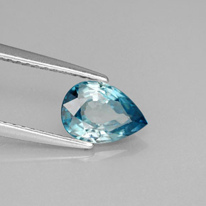Circón azul natural de 1,45 ct, en forma de pera, VVS