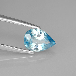 Circón azul natural de 1,39 ct, en forma de pera, VS