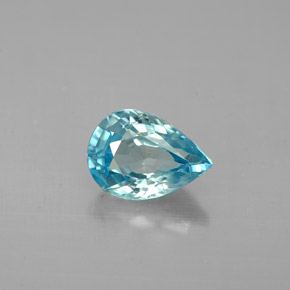 Circón azul natural de 1,71 ct, en forma de pera, VVS-VS