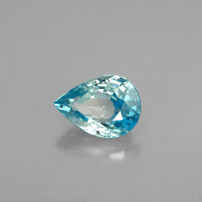 Circón azul natural de 1,71 ct, en forma de pera, VVS-VS