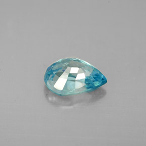 Circón azul natural de 1,71 ct, en forma de pera, VVS-VS