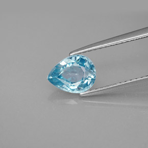 Circón azul natural de 1,55 ct, en forma de pera, VS
