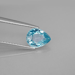 Circón azul natural de 1,55 ct, en forma de pera, VS