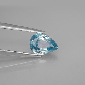 Circón azul natural de 1,45 ct, en forma de pera, VVS-VS