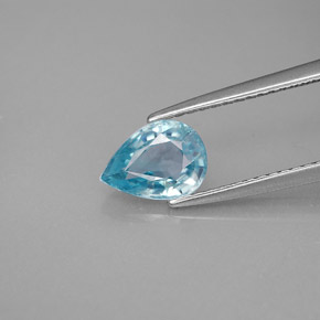 Circón azul natural de 1,64 ct, en forma de pera, VVS