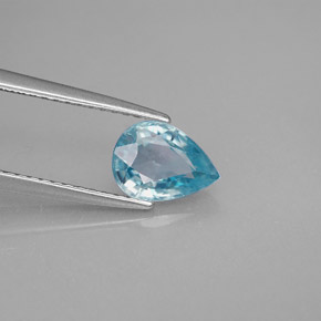 Circón azul natural de 1,64 ct, en forma de pera, VVS