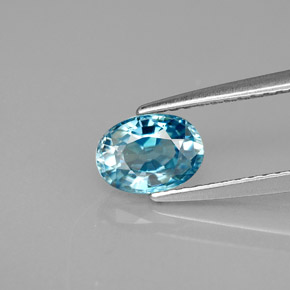 Circón azul natural de 1,23 ct, corte óvalo, VVS-VS
