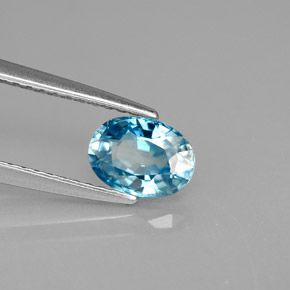 Circón azul natural de 1,23 ct, corte óvalo, VVS-VS