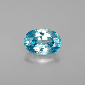 Circón azul natural de 1,41 ct, corte óvalo, VVS-VS