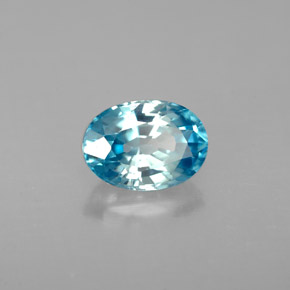 Circón azul natural de 1,41 ct, corte óvalo, VVS-VS