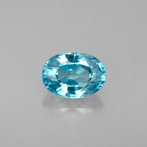 Circón azul natural de 1,37 ct, corte óvalo, VS