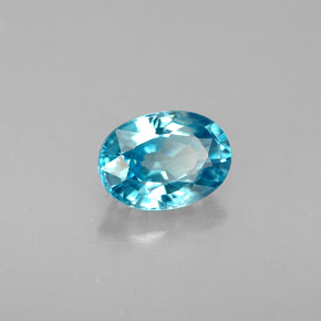 Circón azul natural de 1,37 ct, corte óvalo, VS