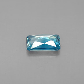 Circón azul natural de 1,04 ct, corte esmeralda, VVS-VS
