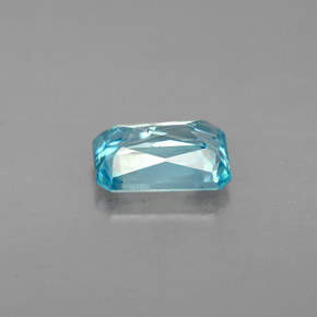 Circón azul natural de 1,45 ct, corte esmeralda, VS