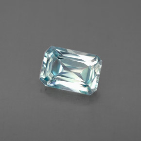 Circón azul natural de 1,40 ct, corte esmeralda, VVS-VS