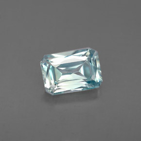 Circón azul natural de 1,40 ct, corte esmeralda, VVS-VS