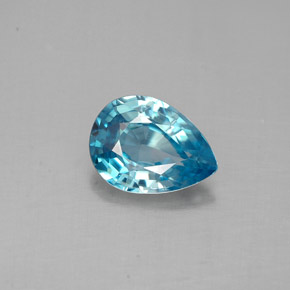 Circón azul natural de 1,45 ct, en forma de pera, VVS