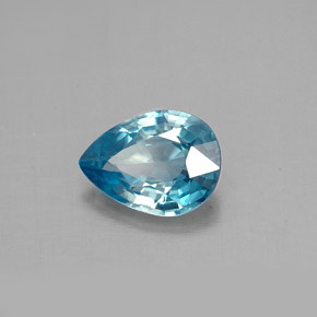 Circón azul natural de 1,45 ct, en forma de pera, VVS