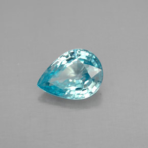 Circón azul natural de 1,53 ct, en forma de pera, VVS