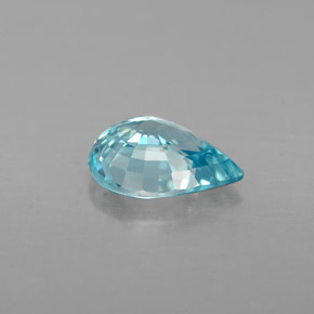 Circón azul natural de 1,53 ct, en forma de pera, VVS
