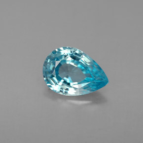 Circón azul natural de 1,34 ct, en forma de pera, VVS