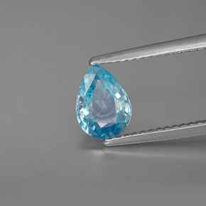 Circón azul natural de 1,29 ct, en forma de pera, VVS-VS